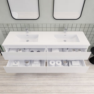 Barton 72 inch Double Sinks Floating Modern Bathroom Vanity