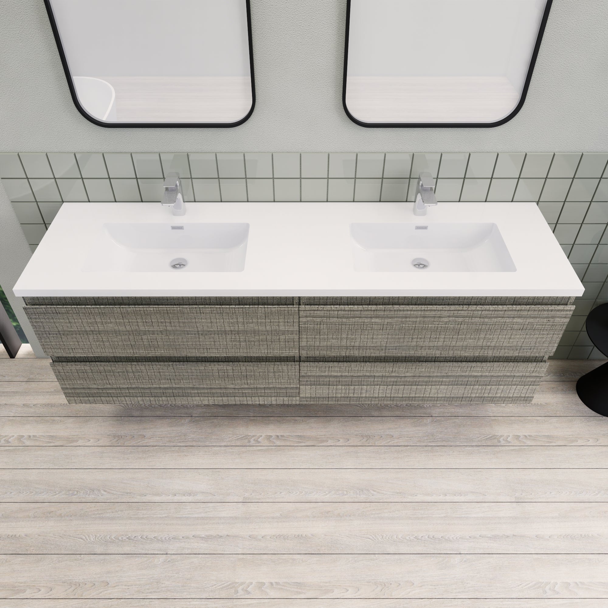 Barton 72 inch Double Sinks Floating Modern Bathroom Vanity