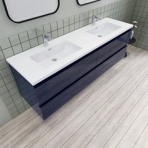 Barton 72 inch Double Sinks Floating Modern Bathroom Vanity