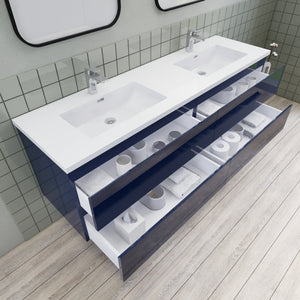 Barton 72 inch Double Sinks Floating Modern Bathroom Vanity