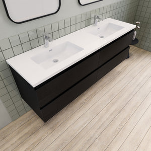 Barton 72 inch Double Sinks Floating Modern Bathroom Vanity