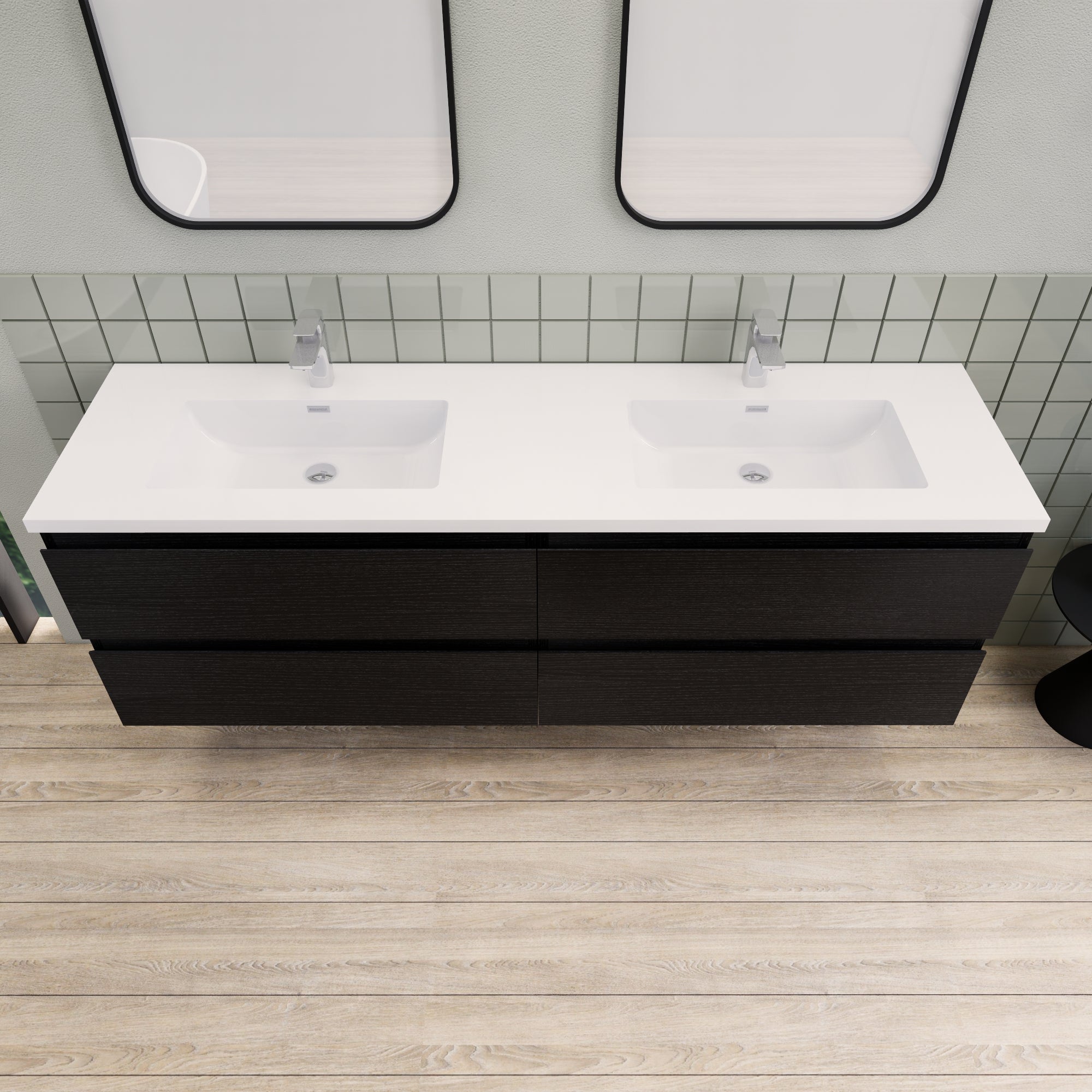 Barton 72 inch Double Sinks Floating Modern Bathroom Vanity