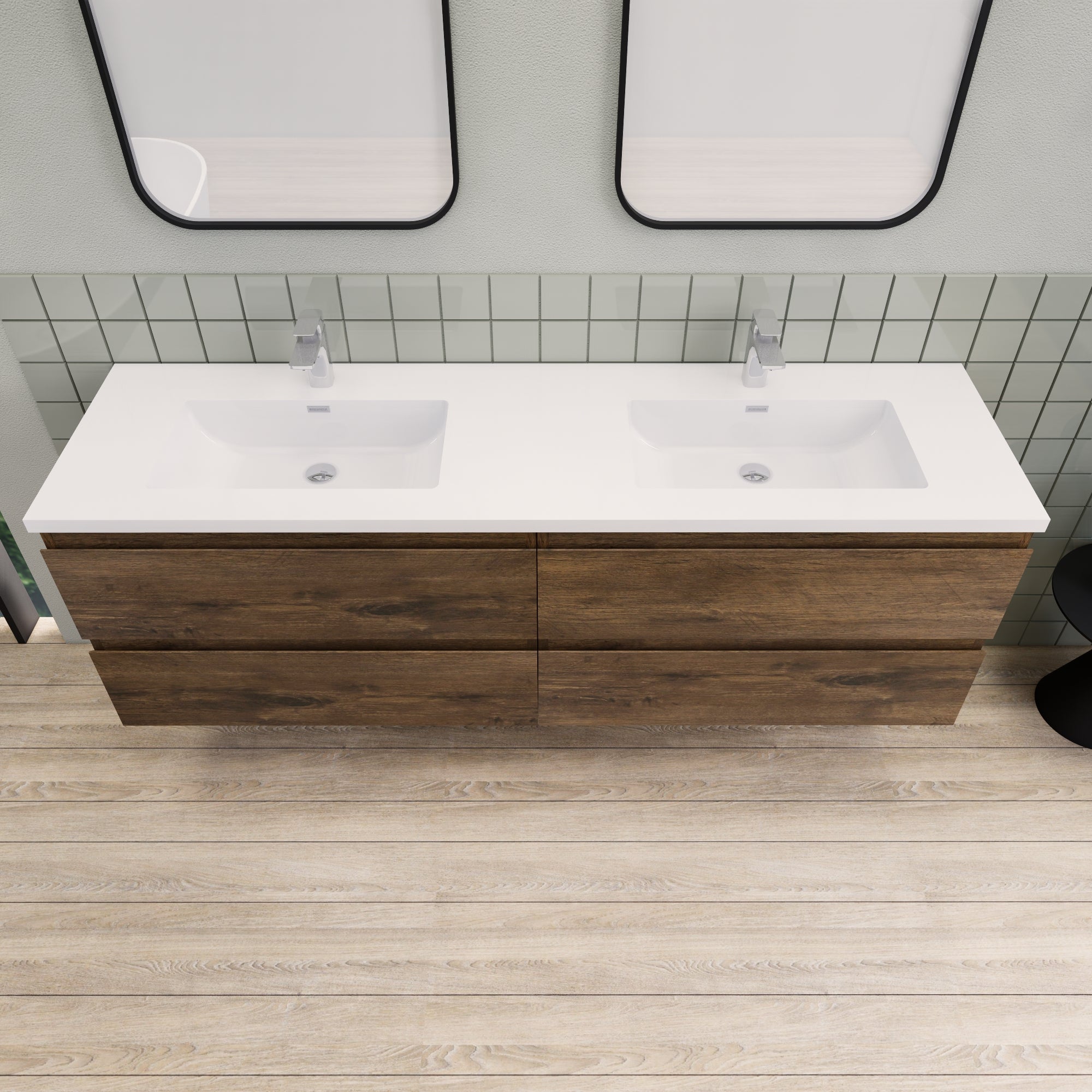 Barton 72 inch Double Sinks Floating Modern Bathroom Vanity