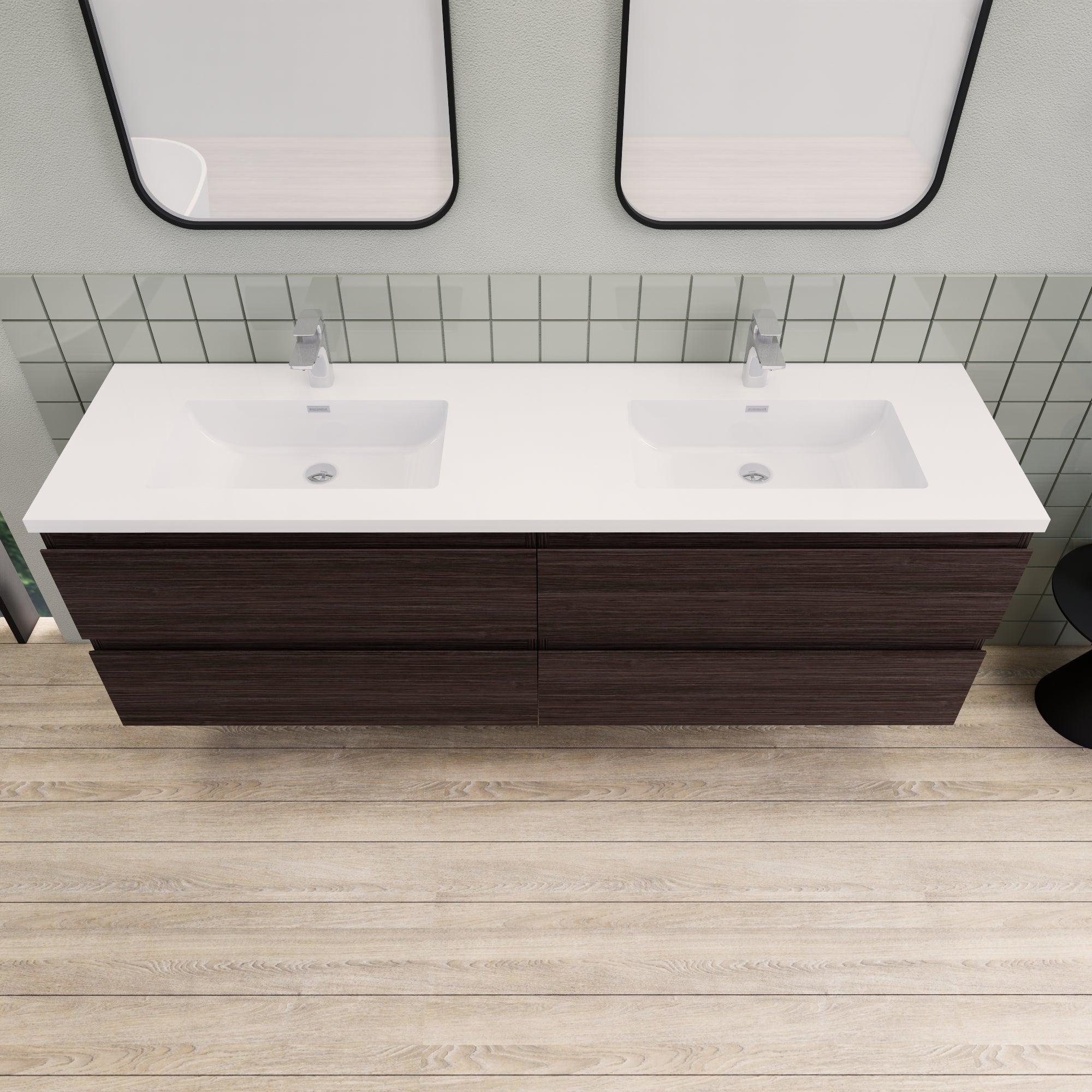 Barton 72 inch Double Sinks Floating Modern Bathroom Vanity