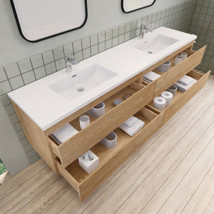 Barton 84 inch Double Sinks Floating Modern Bathroom Vanity