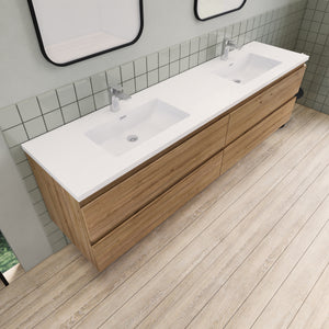 Barton 84 inch Double Sinks Floating Modern Bathroom Vanity