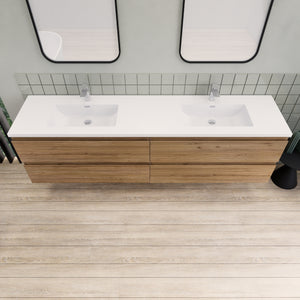 Barton 84 inch Double Sinks Floating Modern Bathroom Vanity