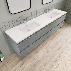 Barton 84 inch Double Sinks Floating Modern Bathroom Vanity