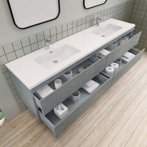 Barton 84 inch Double Sinks Floating Modern Bathroom Vanity