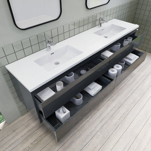 Barton 84 inch Double Sinks Floating Modern Bathroom Vanity