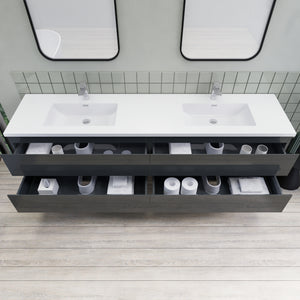 Barton 84 inch Double Sinks Floating Modern Bathroom Vanity