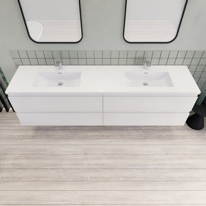 Barton 84 inch Double Sinks Floating Modern Bathroom Vanity