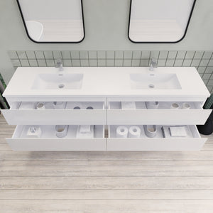 Barton 84 inch Double Sinks Floating Modern Bathroom Vanity