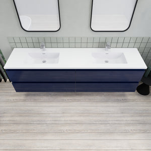 Barton 84 inch Double Sinks Floating Modern Bathroom Vanity