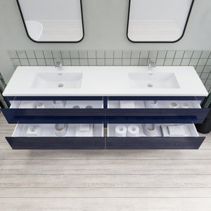 Barton 84 inch Double Sinks Floating Modern Bathroom Vanity