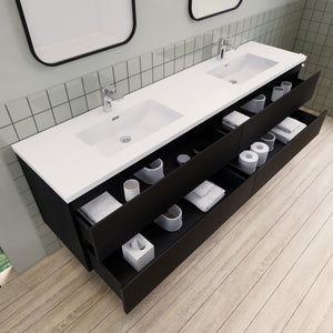 Barton 84 inch Double Sinks Floating Modern Bathroom Vanity