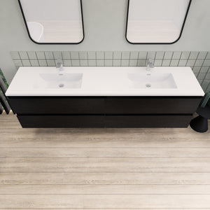 Barton 84 inch Double Sinks Floating Modern Bathroom Vanity