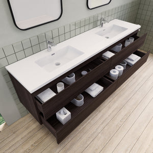 Barton 84 inch Double Sinks Floating Modern Bathroom Vanity