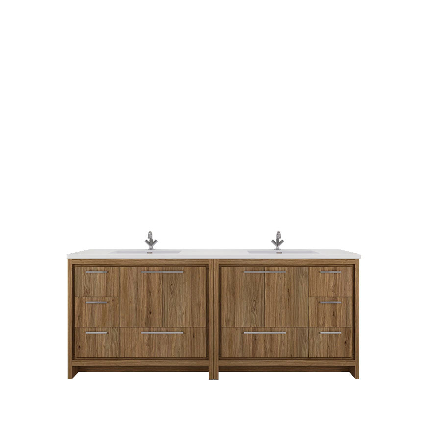 Eden 84" Free-standing Double Sinks Bathroom Vanity Set