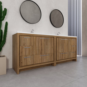 Eden 84" Free-standing Double Sinks Bathroom Vanity Set