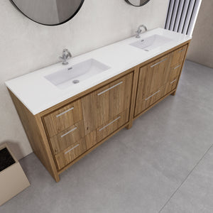 Eden 84" Free-standing Double Sinks Bathroom Vanity Set