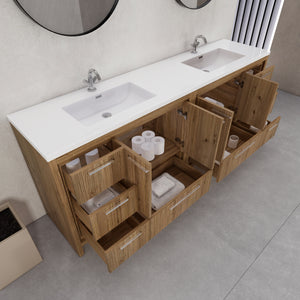 Eden 84" Free-standing Double Sinks Bathroom Vanity Set