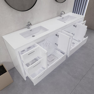 Eden 84" Free-standing Double Sinks Bathroom Vanity Set