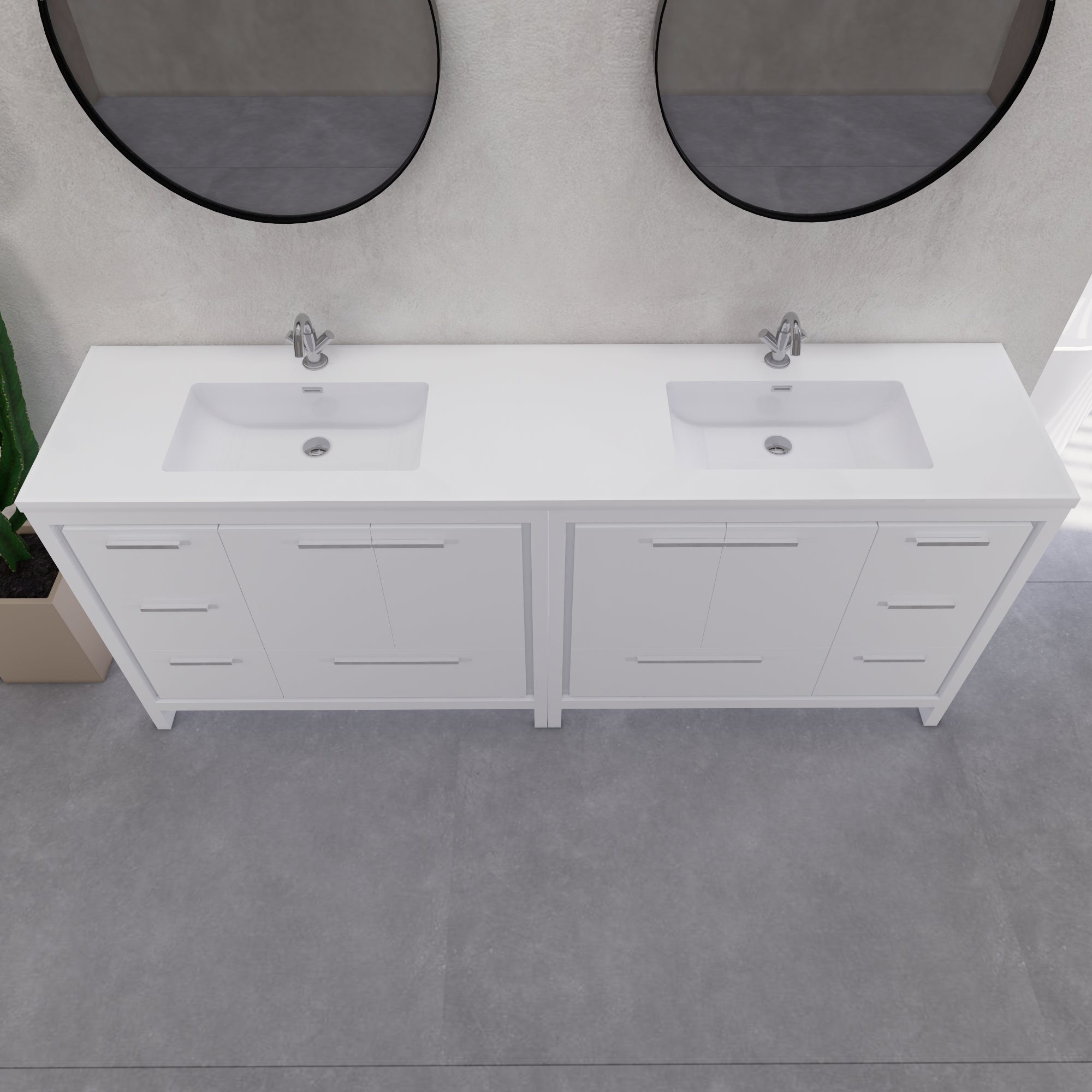 Eden 84" Free-standing Double Sinks Bathroom Vanity Set