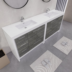 Eden 84" Free-standing Double Sinks Bathroom Vanity Set