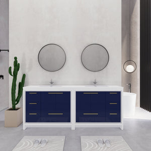 Eden 84" Free-standing Double Sinks Bathroom Vanity Set