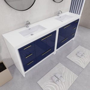 Eden 84" Free-standing Double Sinks Bathroom Vanity Set