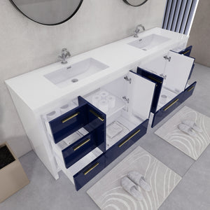 Eden 84" Free-standing Double Sinks Bathroom Vanity Set