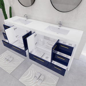 Eden 84" Free-standing Double Sinks Bathroom Vanity Set