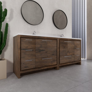 Eden 84" Free-standing Double Sinks Bathroom Vanity Set