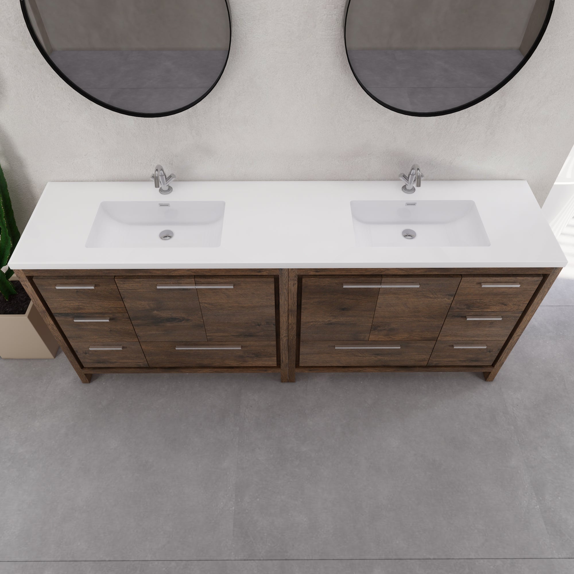 Eden 84" Free-standing Double Sinks Bathroom Vanity Set