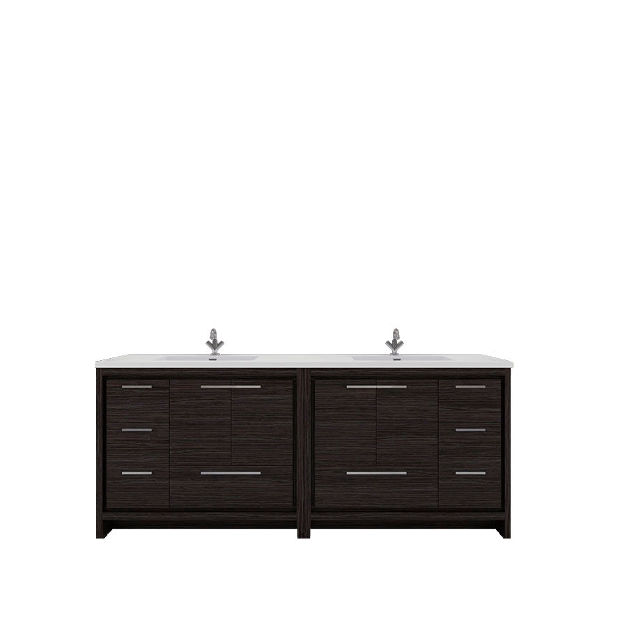 Eden 84" Free-standing Double Sinks Bathroom Vanity Set