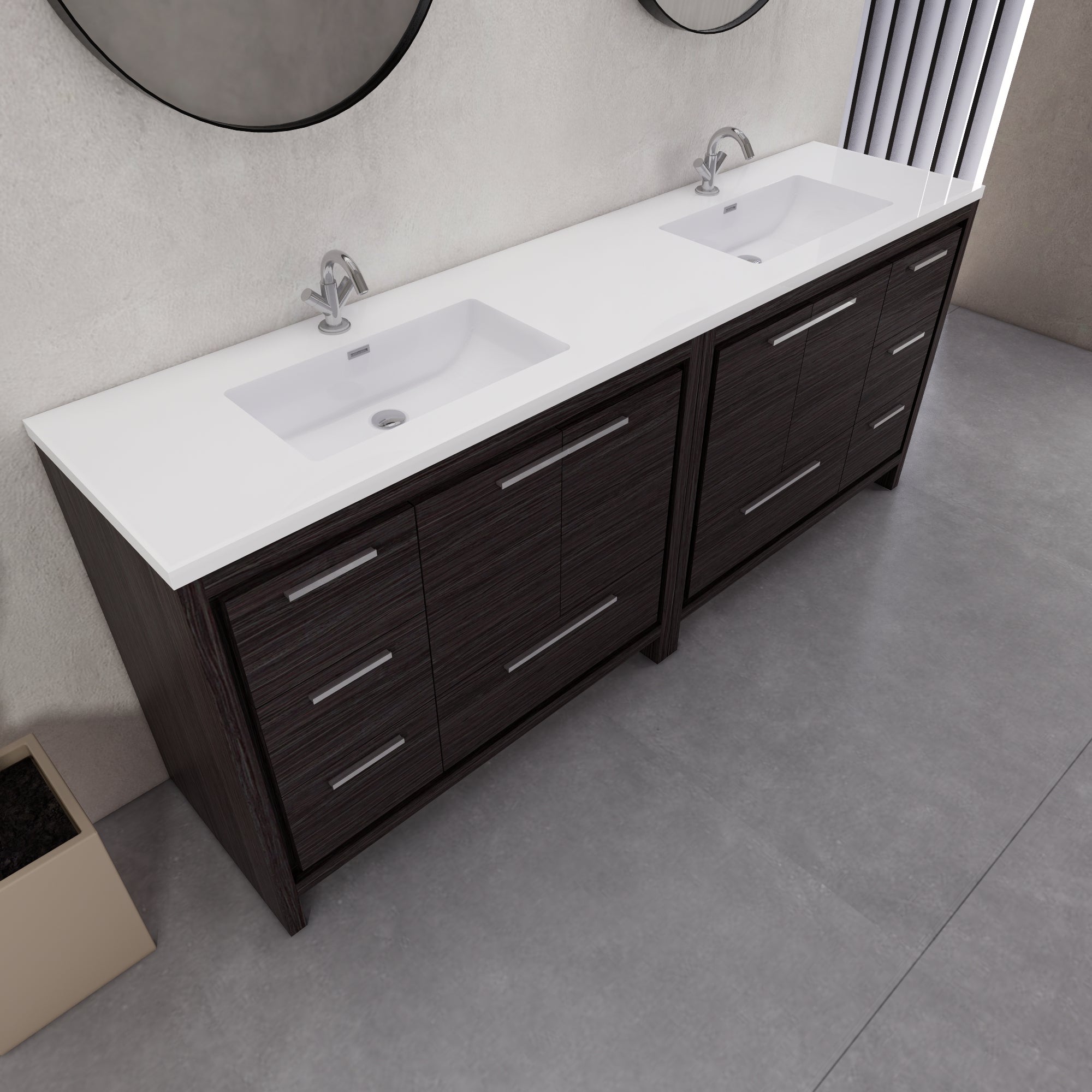 Eden 84" Free-standing Double Sinks Bathroom Vanity Set