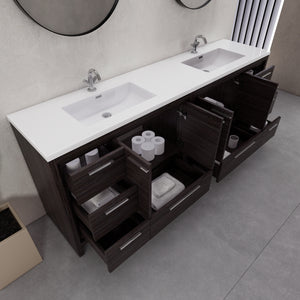 Eden 84" Free-standing Double Sinks Bathroom Vanity Set