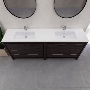 Eden 84" Free-standing Double Sinks Bathroom Vanity Set