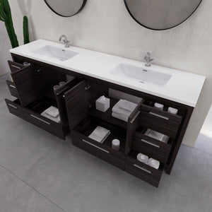 Eden 84" Free-standing Double Sinks Bathroom Vanity Set