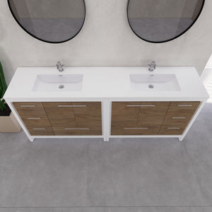 Eden 84" Free-standing Double Sinks Bathroom Vanity Set