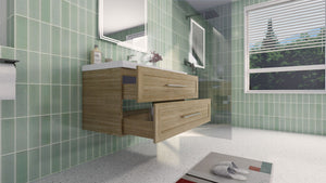 TT 42 Inch Wall Mounted Vanity with Reinforced Acrylic Sink