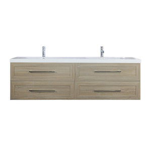 TT 72 Inch Double Sinks Wall Mounted Vanity with Reinforced Acrylic Sink