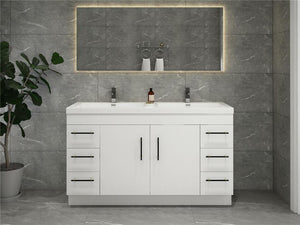 Elsa 60 Inch Free Standing Modern Bathroom Vanity - Double Sink