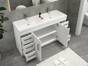 Elsa 60 Inch Free Standing Modern Bathroom Vanity - Double Sink