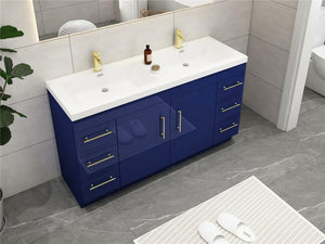 Elsa 60 Inch Free Standing Modern Bathroom Vanity - Double Sink