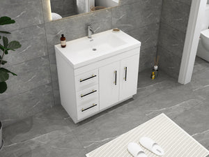 Elsa 36 inch Freestanding Modern Bathroom Vanity with Left Side Drawers