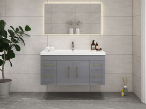 Elsa 48 inch Wall Mounted Modern Bathroom Vanity