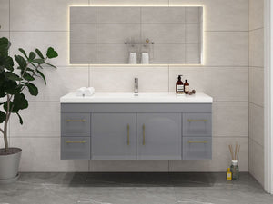 Elsa 60 inch Wall Mounted Modern Bathroom Vanity