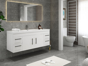 Elsa 60 inch Wall Mounted Modern Bathroom Vanity